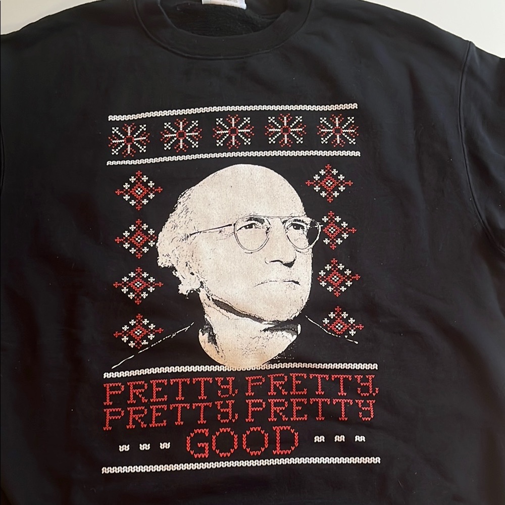 Black Graphic Sweater larry david